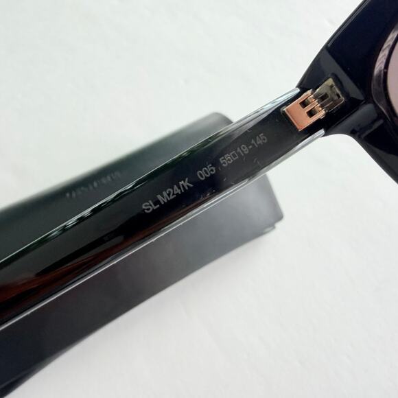 YSL Saint Laurent Wayfarer Sunglasses Rectangle Black Acetate Square Luxury $495 main image 6